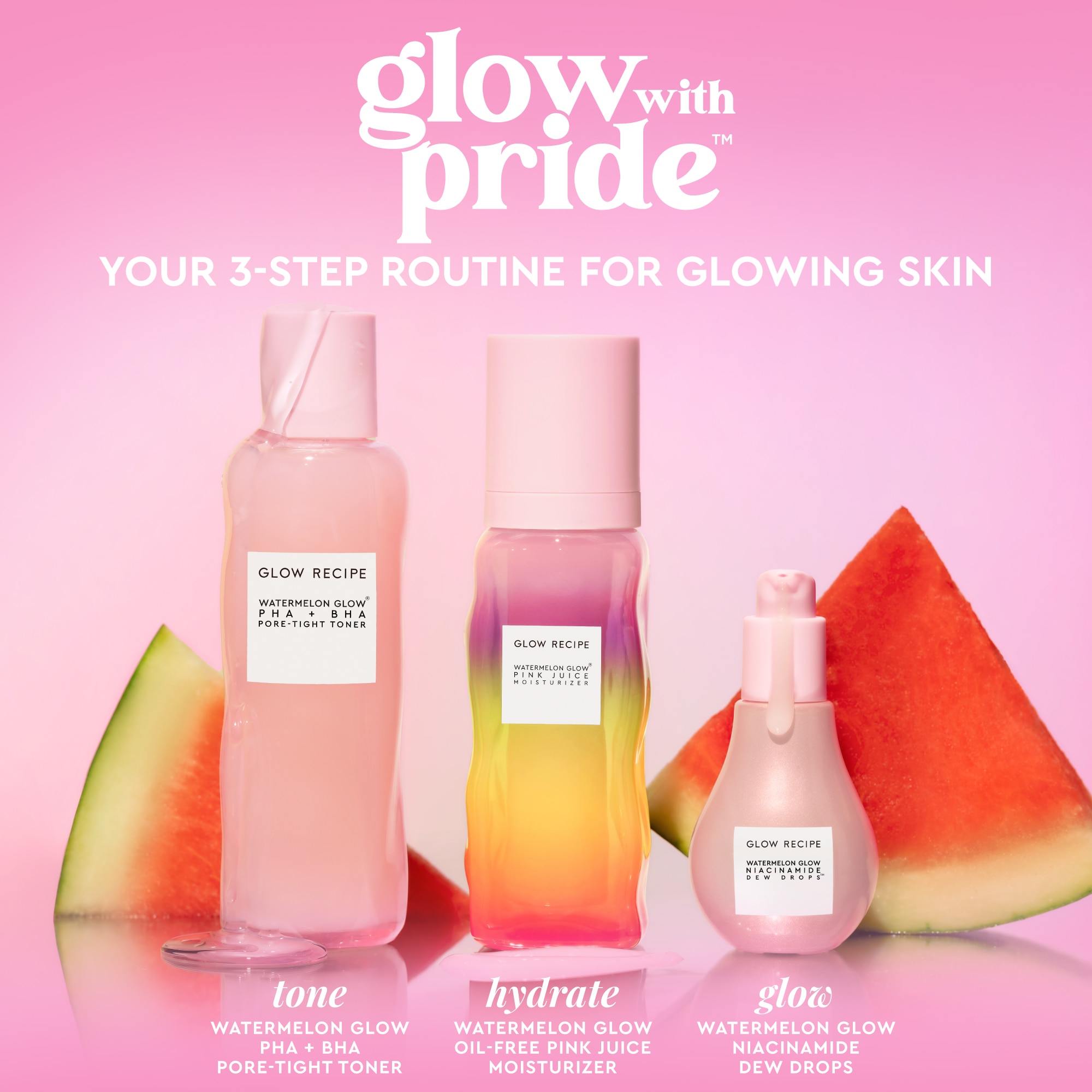 LIMITED EDITION PRIDE WATERMELON GLOW PINK JUICE MOISTURIZER REFILLABLE  (GEL HIDRATANTE)